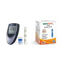 DR. MOREPEN BG-03 Glucometer with 25 Strips and AmbiTech 50 Round Lancets