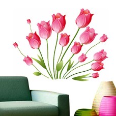 Decals Design 'Tulips Bouquet' Wall Sticker (PVC Vinyl, 50 cm x 70 cm, Multicolour)