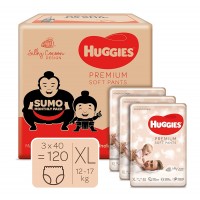 Huggies Premium Pants, Sumo Monthly Box Pack, XL Size, 120 count