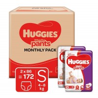 Huggies Wonder Pants Small (S) Size Baby Diaper Pants Monthly Pack, 172 count