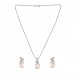 18k Designer Chain Pendent Necklace Jewellery Set with Pear for Women & Girls