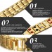 18K Gold Plated Bio Magnetic Therapy Double Ton Titanium Metal Bracelet for Boys & Men