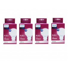 PHILIPS 0.5W B22 LED White Bulb, (Deco Mini) pack of 4