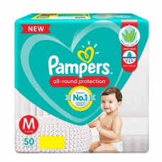 Pampers Pants, Medium size baby diapers 50 Count, Lotion with Aloe Vera