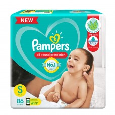 Pampers Small size baby diapers Pants (S) 86 Count, Anti Rash diapers, Lotion with Aloe Vera