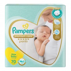 Pampers Premium Care Pants, New Born, Extra Small size baby diapers (NB,XS), 70 count