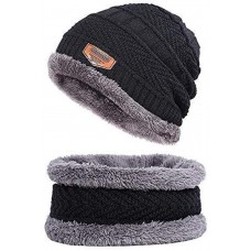 Men's Woolen Cap with Neck Muffler/Neckwarmer Set of 2 Free Size